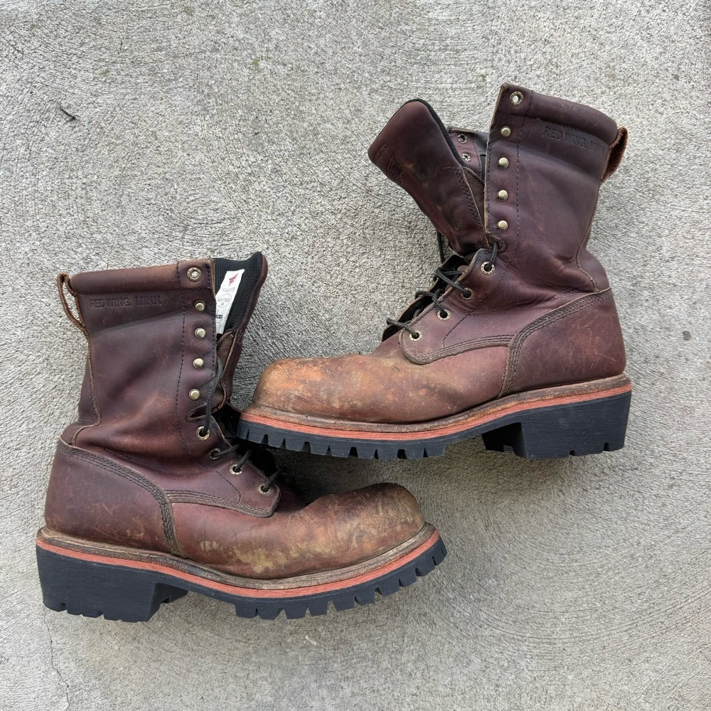 Red Wing Loggermax Boots 219 Logger Boots Size 10D Work Soft Toe New Soles